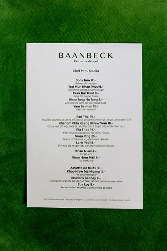 Baanbeck Restaurant Paris