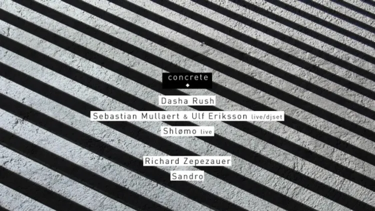 CONCRETE: DASHA RUSH, SEBASTIAN MULLAERT & ULF ERIKSSON, SHLØMO / RICHARD ZEPEZAUER, SANDRO
