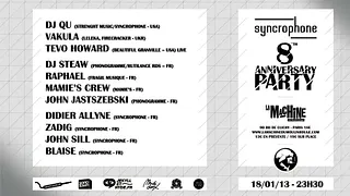 SYNCROPHONE 8th Anniversary: DJ Qu, Vakula, Tevo Howard...