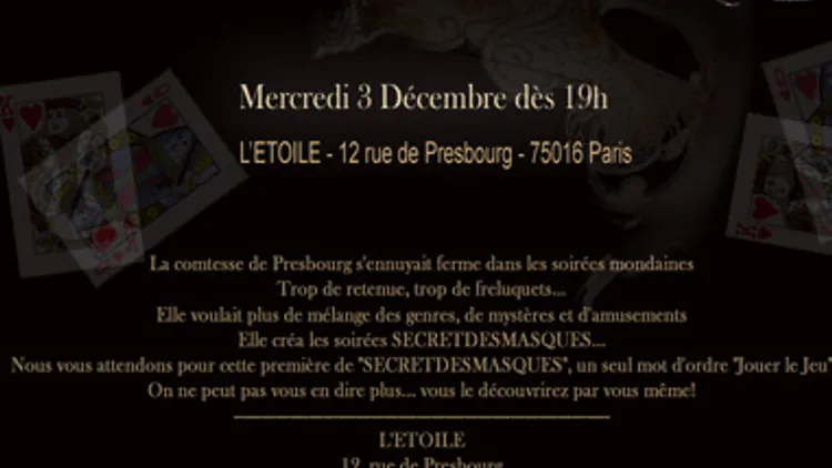 Vous aimez les secrets...Rendez vous à L'Etoile…