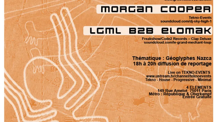 Les Jeudis Mixxtick 8 : Géoglyphes Nazca : Cyril C, Le Grand Méchant Loup B2B Elomak, Morgan Cooper