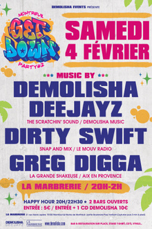 Montreuil GET DOWN Party #2 : DEMOLISHA DEEJAYZ x DIRTY SWIFT x GREG DIGGA