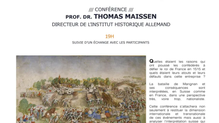 Conférence "Marignan 1515 : l'expérience suisse et ses répercussions"
