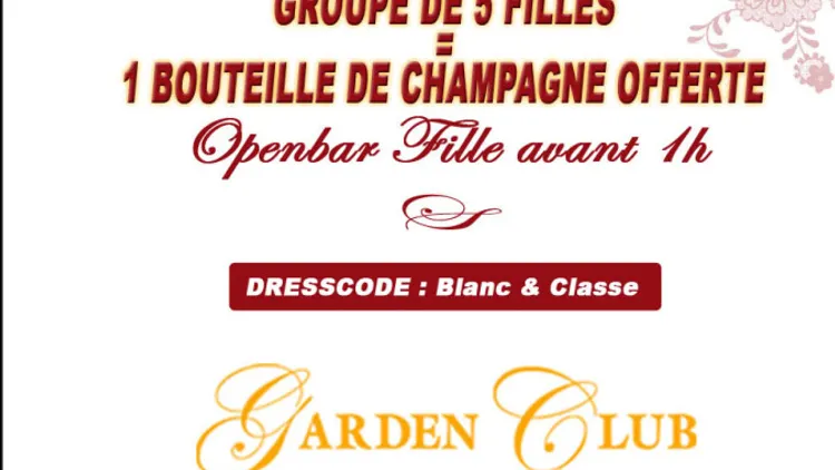 SOIREE ORIENTALWHITE AU GARDEN CLUB Champs Elysées