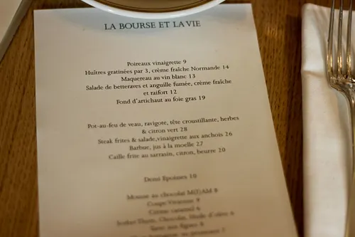 La Bourse et la Vie Restaurant Paris