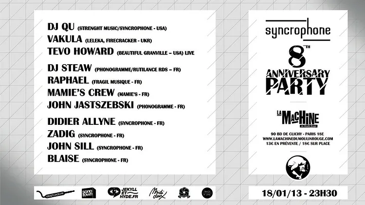 SYNCROPHONE 8th Anniversary: DJ Qu, Vakula, Tevo Howard...