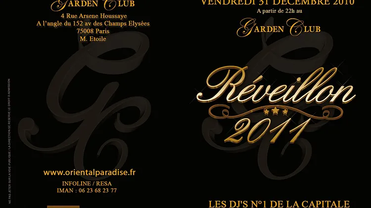 REVEILLON 2011 AU GARDEN CLUB