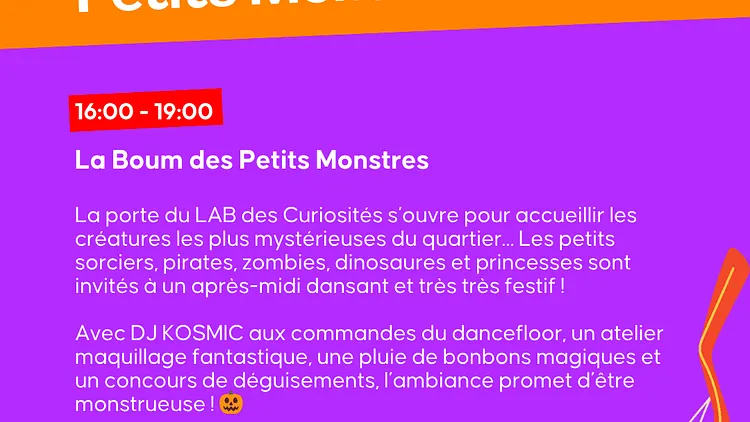 Boum d’Halloween des Petits Monstres
