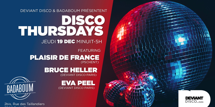 Disco Thursday #1 - Plaisir De France - Deviant Disco