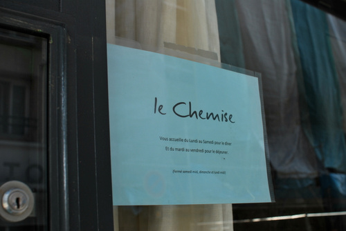 Le Chemise Restaurant Paris