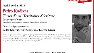 Terres d'Exil. Territoires d'écriture / Lectures de Pedro Kadivar