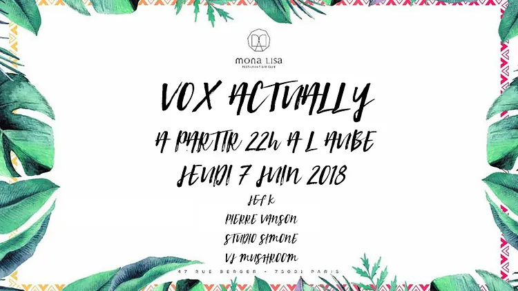 VOX ACTUALLY w/ JEF K, Studio Simone, Vanson