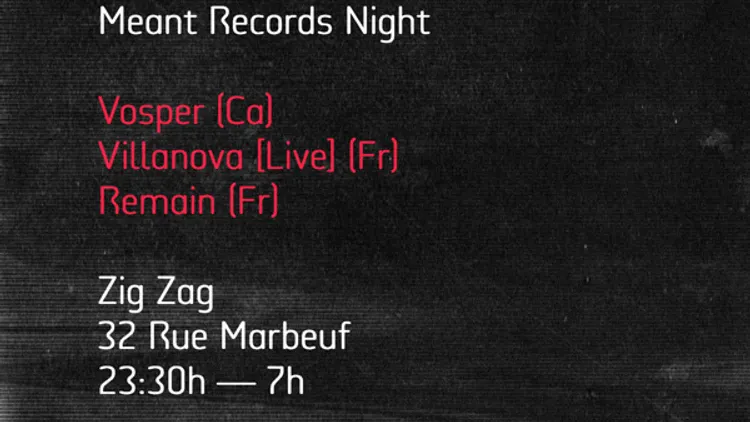 Meant Label Night : Vosper, Villanova live & Remain