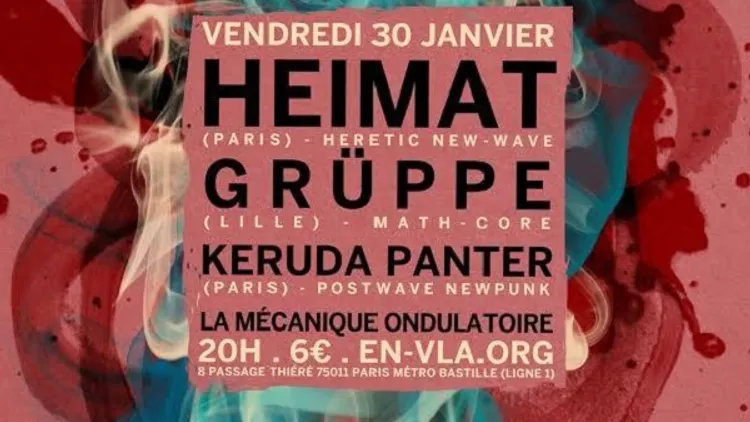 Heimat + Grüppe + Keruda Panter en concert