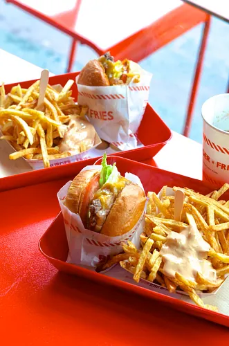 Burger and Fries Restaurant Paris