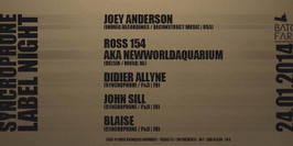 Syncrophone Label Night: Joey Anderson & Newworldaquarium