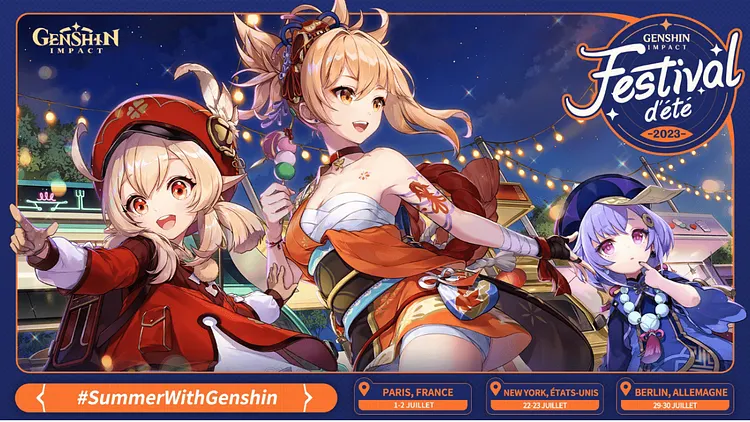 Le festival d'été de genshin impact 2023 débarque en juillet à Paris