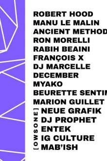 Samedimanche: Robert Hood, Manu le Malin, Ancient Methods,Ron Morelli