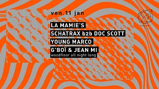 Concrete: La Mamie's, Schatrax b2b Doc Scott, Young Marco