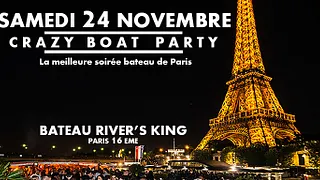 CRAZY BOAT (CROISIERE, OPEN BAR, BUFFET, FILLE=GRATUIT, 2 AMBIANCES, TOUR EIFFEL, TERRASSE, MOJITOS)