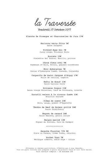 La Traversée Restaurant Paris