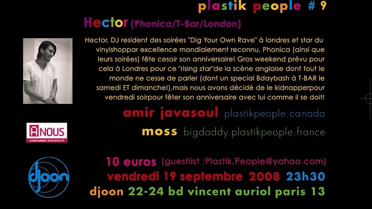 PlastikPeople #9 W/ Hector(T-Bar/Phonica/London)