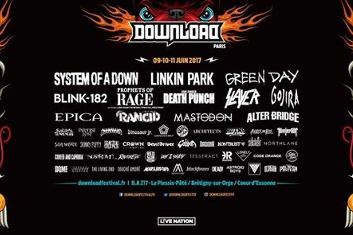 Download Festival 2017 Bretigny sur Orge Air Base du 9 juin 2017 au 11 juin 2017