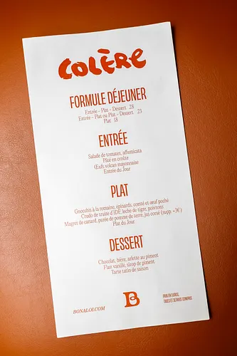Colère Restaurant Paris