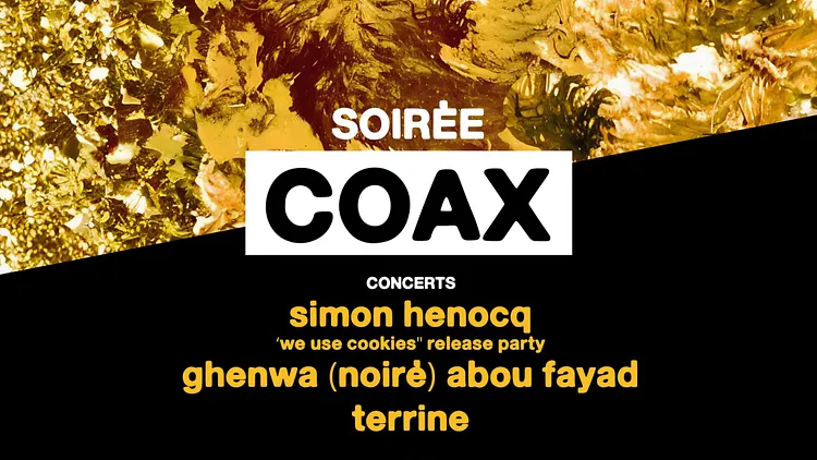 SOIRÉE COAX  w/ terrine + simon henocq 'we use cookies' + ghenwa (noiré) abou fayad / Montreuil (93)