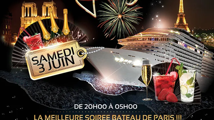 CRAZY BOAT EDITION SPECIALE (CROISIERE, FILLE=GRATUIT, 2 AMBIANCES, TOUR EIFFEL, BBQ, TERRASSE)