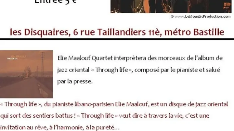 Elie Maalouf Quartet en concert à Paris
