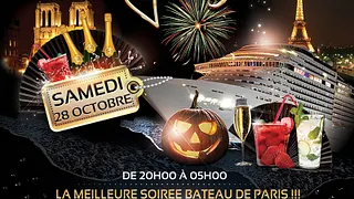 CRAZY BOAT spéciale HALLOWEEN (CROISIERE, FILLE=GRATUIT, TOUR EIFFEL, DEUX AMBIANCES, TERRASSE)