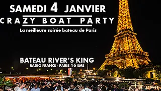 CRAZY BOAT (CROISIERE, OPEN BAR, BUFFET, FILLE=GRATUIT, 2 AMBIANCES, TOUR EIFFEL, TERRASSE, MOJITOS)