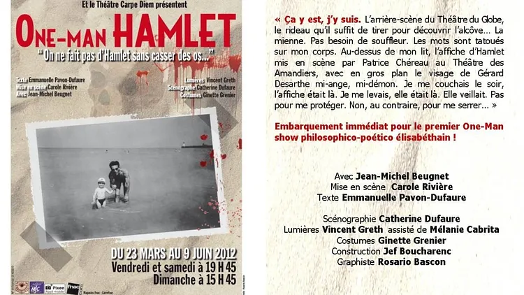 Jean-Michel Beugnet dans One man Hamlet
