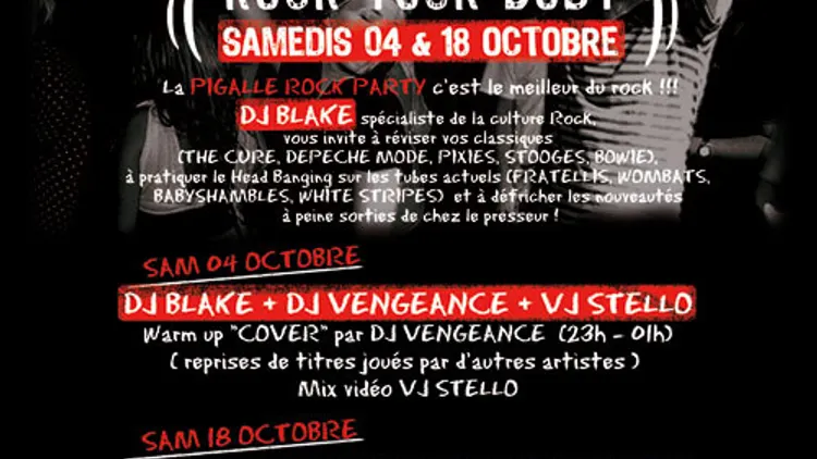 PIGALLE ROCK PARTY : BLAKE + JARVIS + VJ NEOLOGIX