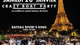 CRAZY BOAT (CROISIERE, OPEN BAR, BUFFET, FILLE=GRATUIT, 2 AMBIANCES, TOUR EIFFEL, TERRASSE, MOJITOS)