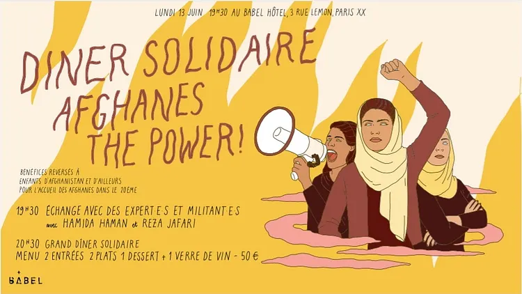 Dîner solidaire Afghanes The Power à 4 mains avec Cybèle Idelot et Clarie Feral Akram