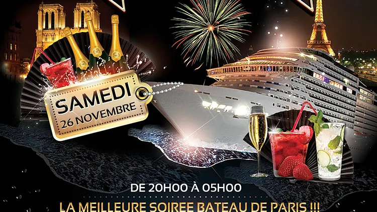 CRAZY BOAT PARTY (CROISIERE, FILLE=GRATUIT, DEUX AMBIANCES, TOUR EIFFEL, BBQ, TERRASSE GEANTE)