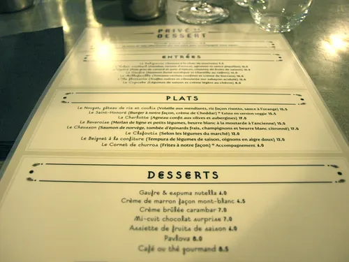 Privé de Dessert Restaurant Paris