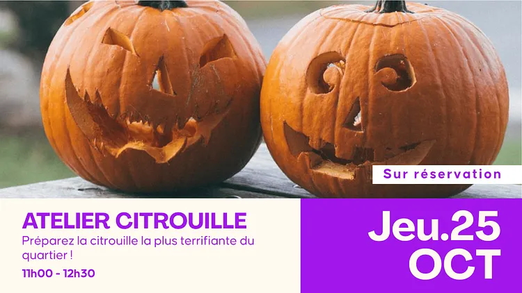 Atelier Citrouille d’Halloween à la Halle Flachat
