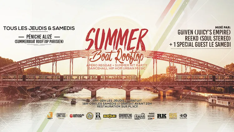 afterwork reggae summer boat rooftop party