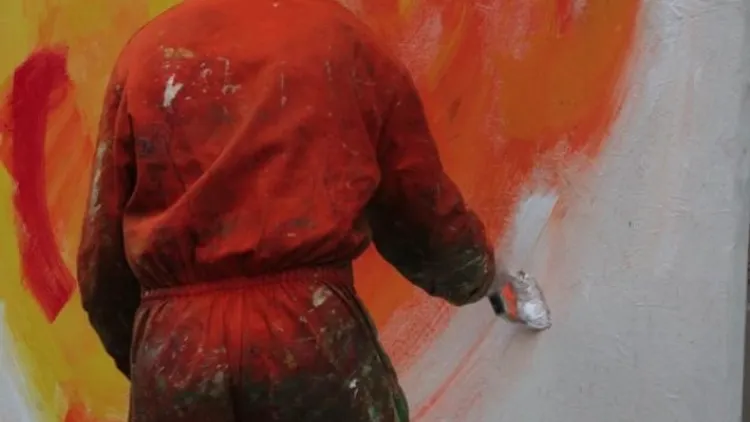Performance picturale en plein air par Arnaud Prinstet