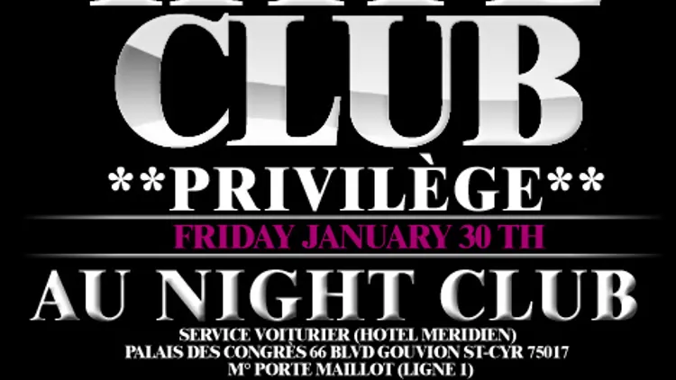 **HYPE CLUB PRIVILEGE** SPECIAL AMBIANCE 100% US