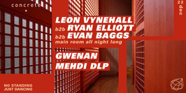 Concrete: Leon Vynehall b2b Ryan Elliott b2b Evan Baggs, Gwenan