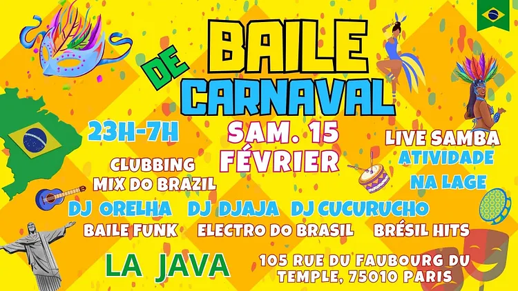 Baile de Carnaval !! Brazil Vibes Party à La Java