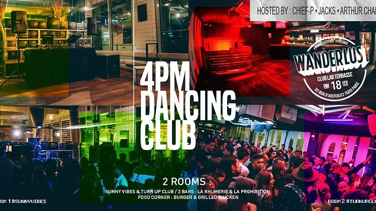 4PM Dancing Club : Hip hop & Sunny Vibes au Wanderlust 16h-01h