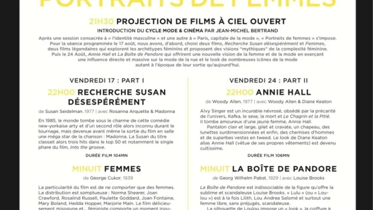Sur-Mesure : Cycle Mode et Cinéma : Portraits de femmes Part 2