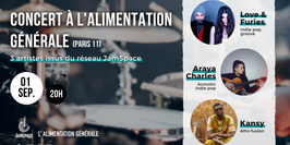 Concert à L'Alimentation Générale - Love & Furies, Araya Charles et Kansy