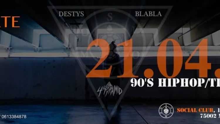 JEUDI FREE x LA PARTE : 4TH PYRAMID (DJ OFFICIEL de JAZZ CARTIER), DESTYS, BLABLA