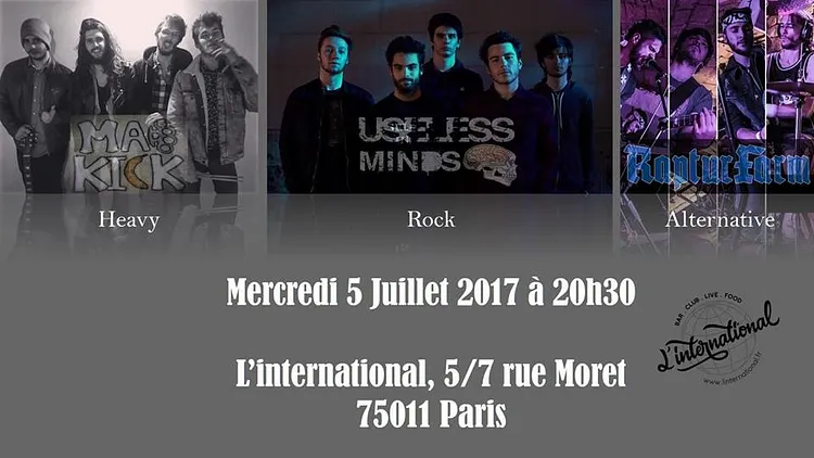 Soirée Rock: Raptur Farm-Mad Kick-Useless Minds
